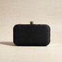 Ara Black Silk Embroidered Clutch, thumbnail 2 of 5