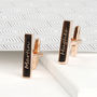 Personalised Engraved Rose Gold Plated Bar Cufflinks, thumbnail 2 of 9