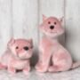 Pink Sitting Cat Door Stop With Sparkly Diamante Collar, thumbnail 1 of 4