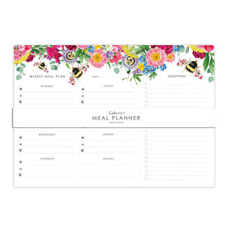 Magnetic Weekly Meal Planner Featuring Botanical Bee, 5 of 5