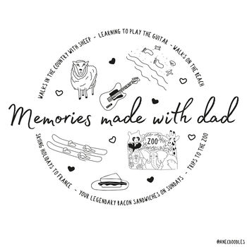 Personalised Memories With Dad Hand Drawn Print, 2 of 5
