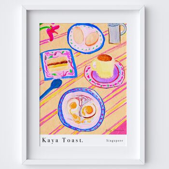 Kaya Toast Singaporean Table Scene Art Print, 4 of 4