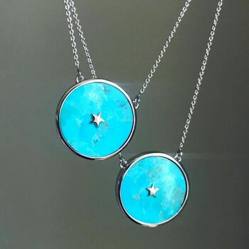 Sterling Silver Night Sky Pendant In Turquoise, 2 of 6