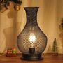 Metal Vase Shape Mesh Cordless Decorative Lamp, thumbnail 4 of 6