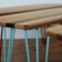 Hairpin Leg Coffee Table Long Ash Oak Walnut Stripe, thumbnail 1 of 12