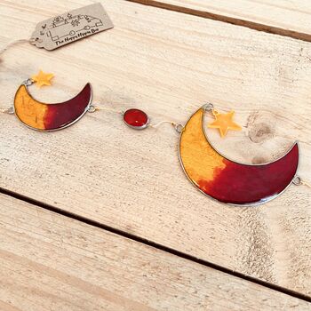 Sun, Moon And Star Hanging Sun Catcher Sunset Orange, 5 of 10