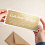 Personalised Foiled Golden Ticket Gift Voucher, thumbnail 1 of 3