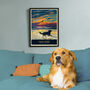 Golden Retriever Limited Edition Beach Sunset Print, thumbnail 2 of 11