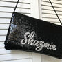 Black Or Navy Sequin Name Clutch, thumbnail 12 of 12