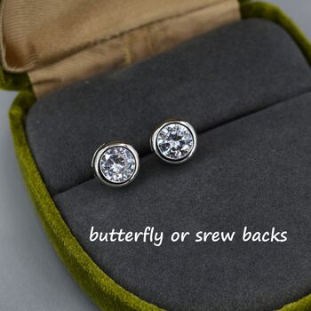 Extra Large 6mm Cz Stud Earrings In Sterling Silver, 9 of 12