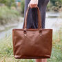 Personalised Large Leather Zipped Tote Bag, thumbnail 1 of 7