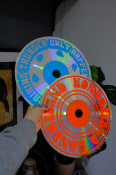Thunder Lyrics Upcycled 12' Laser Disc Decor, 6 of 9