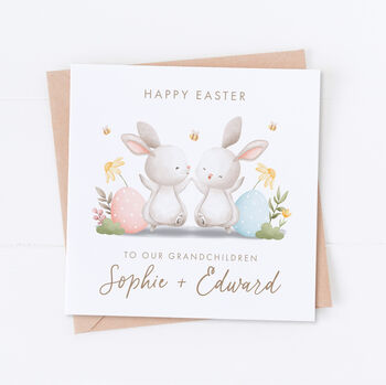 Personalised Easter Bunnies Grandchildren Card, 2 of 4