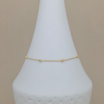 24ct Gold Plated Trace And Bead Satellite Bracelet, 2 of 4