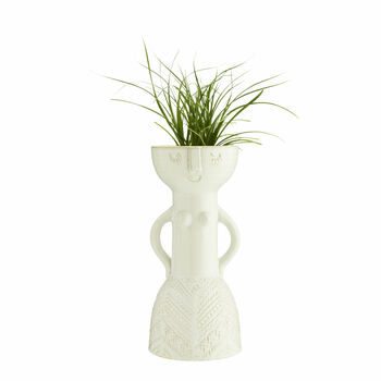 White Ceramic Woman Vase, 2 of 2
