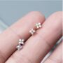 Sterling Silver Tiny Crystal Stud Earrings, thumbnail 4 of 8