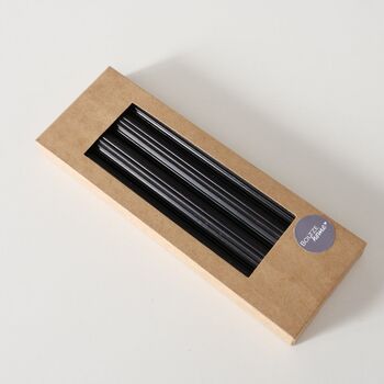 Black Ribbed Dinner Taper Candle : Set Of Four, 3 of 3