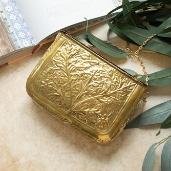 Amira Gold Brass Clutch, 3 of 4