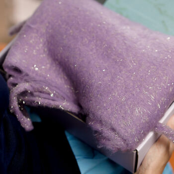 Personalised Chunky Metallic Plain Coloured Hand Felt Scarf, 7 of 10