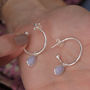 Sterling Silver Hoop Earrings With Gemstone, thumbnail 2 of 7