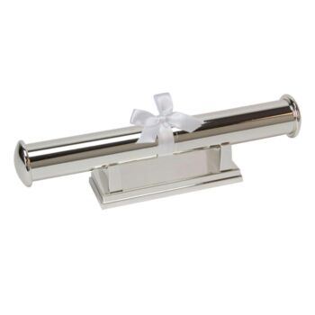 Personalised Silver Plated Certificate Holder Tube And Stand, 4 of 7