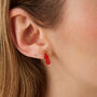 Molten Dripping Coral Amber Sterling Silver Earring, thumbnail 2 of 9