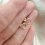 14k Gold Filled Circle Halo Ear Stud Earrings, thumbnail 5 of 9