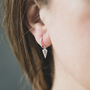 Aphrodite 18ct Gold Hoop Earrings With Small Heart, 3 of 3