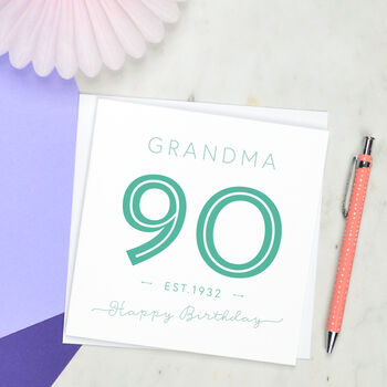 Established 90th Birthday Card, 2 of 3
