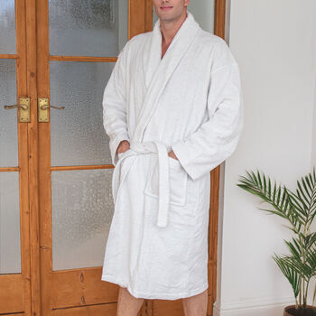 Embroidered Spa Cotton Bathrobe – Light, Absorbent And Cosy, 9 of 11