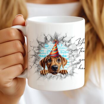 Personalised Rhodesian Ridgeback Birthday Break Through, 6 of 8