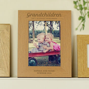 Personalised Grandchildren Are A Blessing 5x7 Oak Frame, 3 of 3