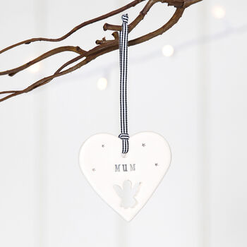 'Mum' Ceramic Heart Decoration Sympathy Gift, 2 of 4