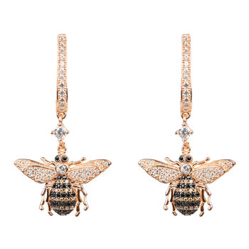 Honey Bee Drop Plated Silver Earring, 3 of 9