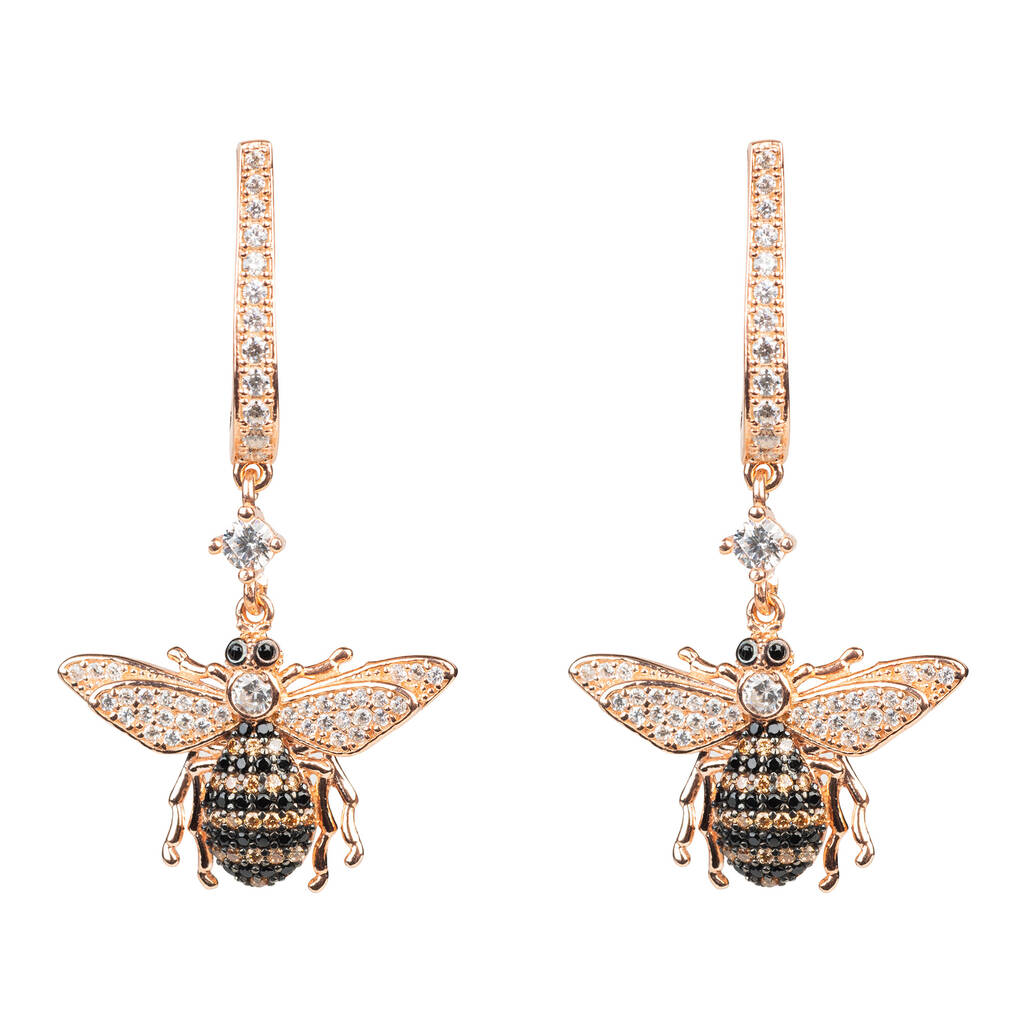 Honey Bee Drop Plated Silver Earring By Latelita | notonthehighstreet.com