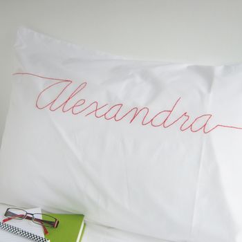 Personalised Script Embroidered Pillowcase, 2 of 3