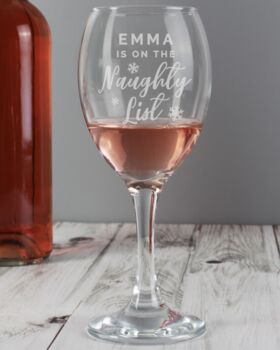 Personalised I'm On The Naughty List Wine Glass, 3 of 4