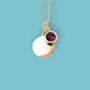Genuine Amethyst Cz Necklace In 18ct Gold Plated Silver, thumbnail 3 of 12