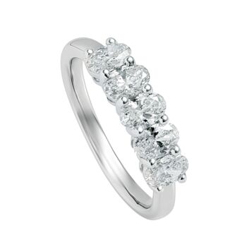 Chiara White Gold Diamond Five Stone Engagement Ring, 2 of 5