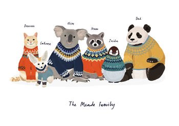 Personalised Animal Family Print, 2 of 3