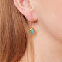 Opal Oval Short Drop Gold Plated Silver Earrings, thumbnail 4 of 11