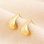 Stainless Steel Curved Teardrop Stud Earrings In Gold, thumbnail 1 of 2