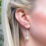 Filigree And Pearl Leverback Earrings, thumbnail 2 of 8