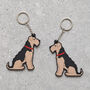 Airedale / Welsh Terrier Keyring Personalised Option, thumbnail 3 of 4