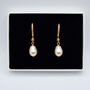 Cubic Zirconia And Pearl Leverback Earrings, thumbnail 2 of 4