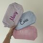 Personalised Cotton Stripe Embroidered Makeup Cosmetic Bag, thumbnail 1 of 3