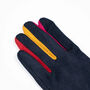 Navy Blue Gloves With A Pop Of Colour, thumbnail 3 of 5