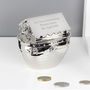 Personalised Engraved Silver Noah's Ark Money Box, thumbnail 1 of 1