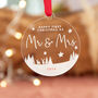 Mr And Mrs Personalised Bauble Keepsake For First Christmas Married, thumbnail 3 of 5