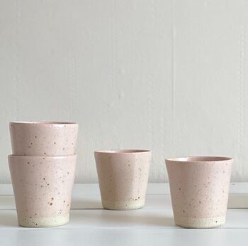 Handmade Stoneware Pink Speckled Beaker, 2 of 2